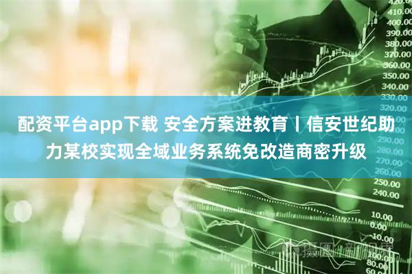 配资平台app下载 安全方案进教育丨信安世纪助力某校实现全域业务系统免改造商密升级