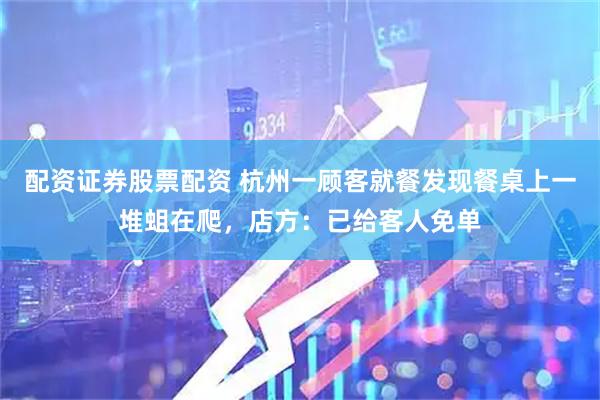 配资证券股票配资 杭州一顾客就餐发现餐桌上一堆蛆在爬，店方：已给客人免单