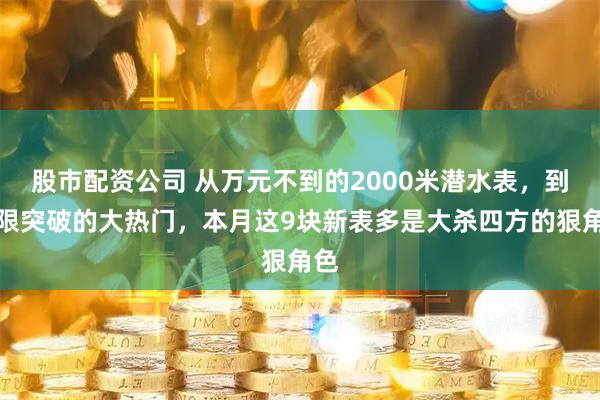 股市配资公司 从万元不到的2000米潜水表，到极限突破的大热门，本月这9块新表多是大杀四方的狠角色